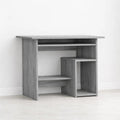 Bureau compact gris en bois d'ingénierie, 80x45x74 cm, table d'étude et informatique