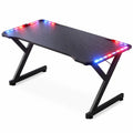 Bureau de Jeu Ergonomique avec Surface en Fibre de Carbone et Accessoires de Rangement