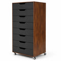 Caisson de Bureau Roulettes 7 Tiroirs de Rangement en Bois