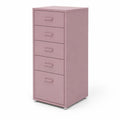 Armoire de Rangement Mobile à 5 Tiroirs avec Poignées Ergonomiques en Inox