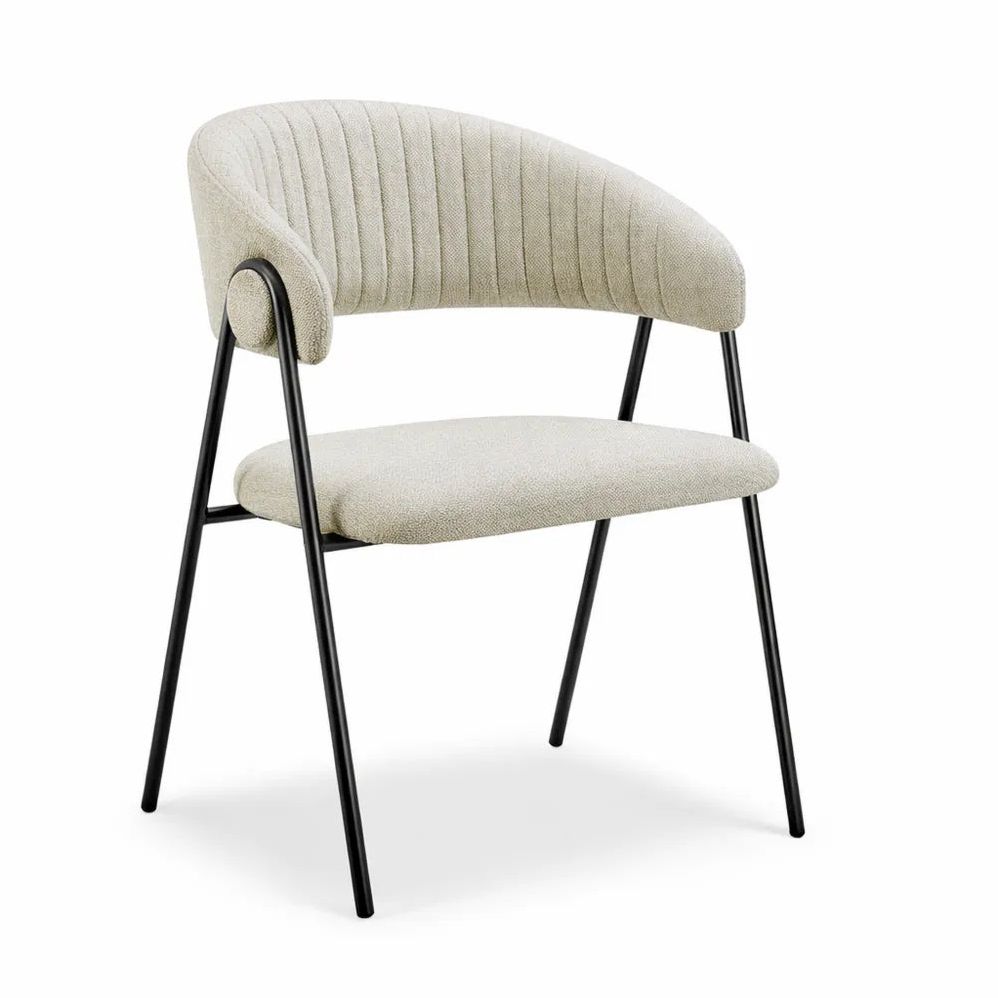 Ensemble de 4 Chaises Rembourrées pour Salle à Manger Moderne avec accoudoirs en acier