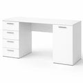 Bureau moderne blanc 137x60 cm pour espace de travail