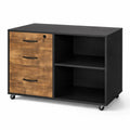 Caisson de Bureau à 3 Tiroirs, Mobile sur Roulettes, Sécurité et Rangement Polyvalent