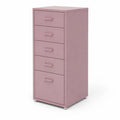 Armoire de Rangement Mobile à 5 Tiroirs avec Poignées Ergonomiques en Inox