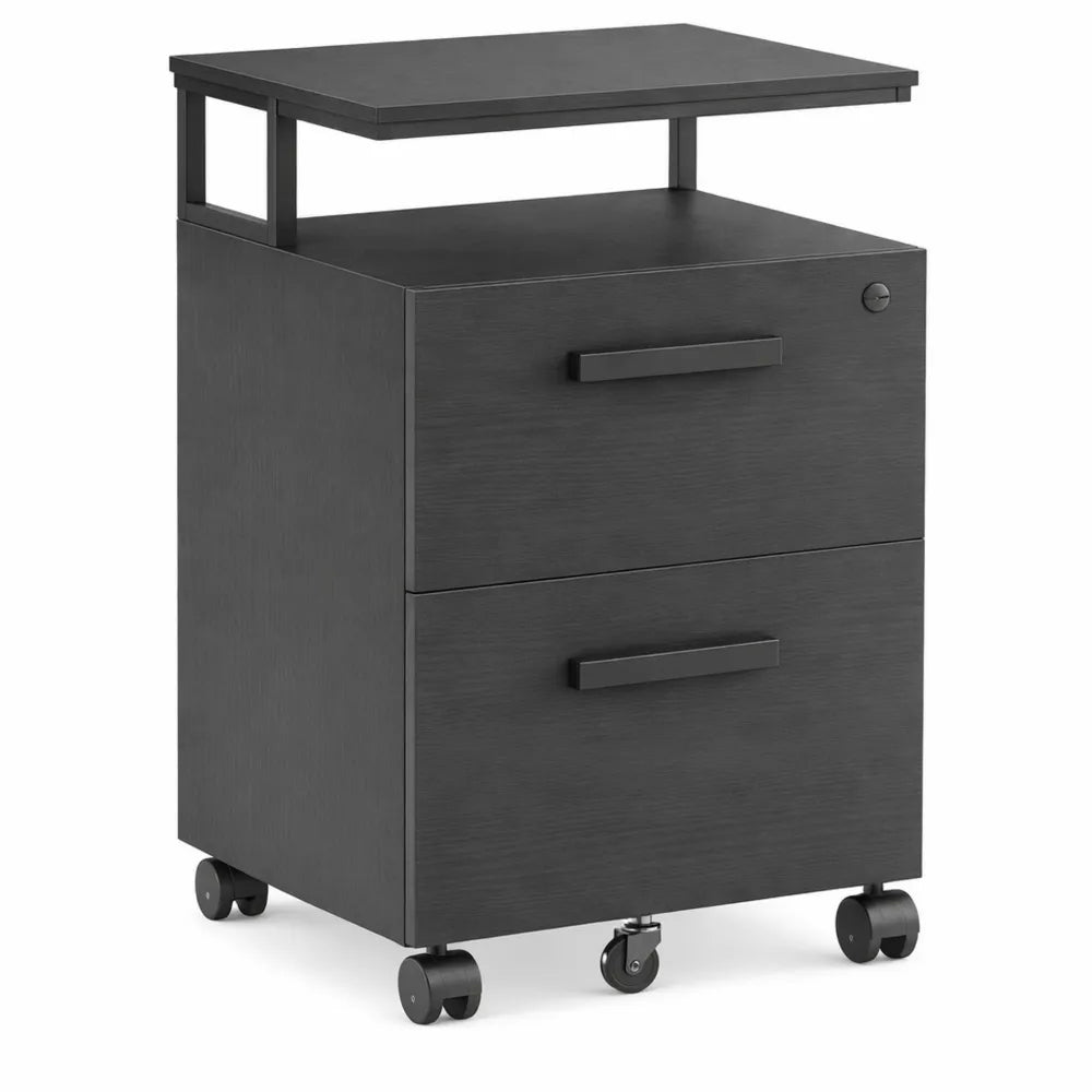 Caisson de Bureau à Roulettes avec Serrure et Espace de Rangement