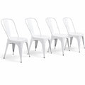 Chaises de Salle à Manger Empilables Style Industriel, Lot de 4, Couleur Blanche