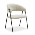 Ensemble de 4 chaises rembourrées pour salle à manger moderne avec accoudoirs en acier