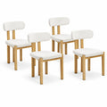 Ensemble de 4 chaises en métal et tissu bouclette pour salle à manger