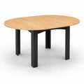 Table à Manger Ronde Extensible 4-8 Personnes, Noire, 110-150 cm