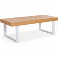 Grande Table à Manger Rectangulaire Bois et Blanc pour 8 Personnes