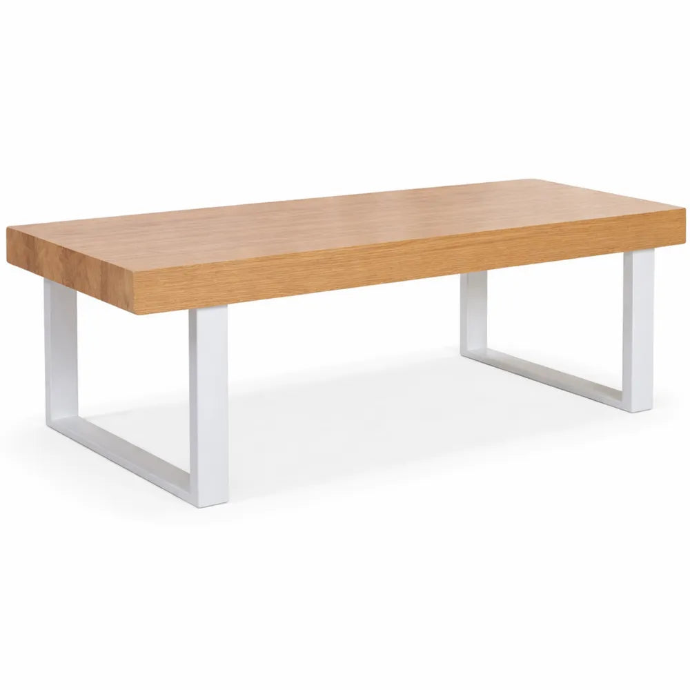 Grande Table à Manger Rectangulaire Bois et Blanc pour 8 Personnes
