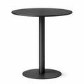 Table ronde minimaliste pour 2, acier moderne, usage intérieur/extérieur, noir
