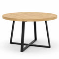 Table à Manger Ronde pour 4-6 Personnes en Bois et Noir, 110 cm