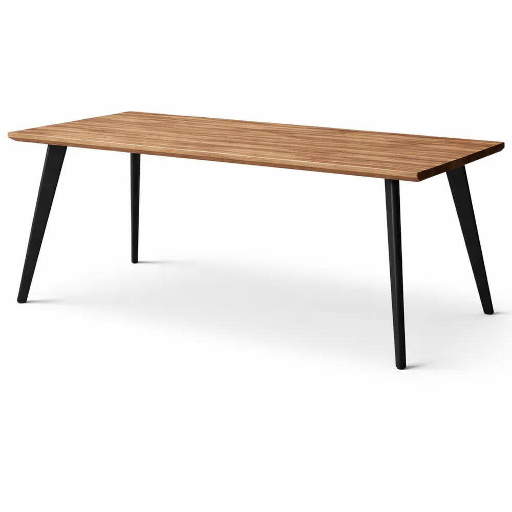Table à manger moderne en chêne et métal, 160 x 90 x 76 cm